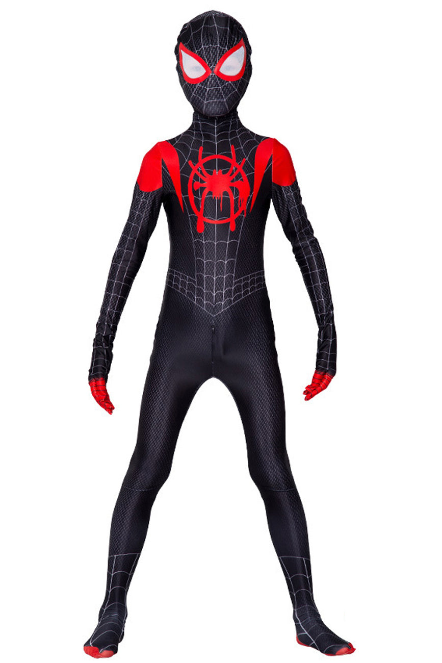 Boys Miles Morales Costume Spiderman into Spiderverse Costume