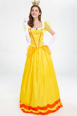 Adult Princess Daisy Costume with Gloves and Crown