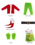 Adult Santa Grinch Costume Outfit For Christmas, Faux Fur.