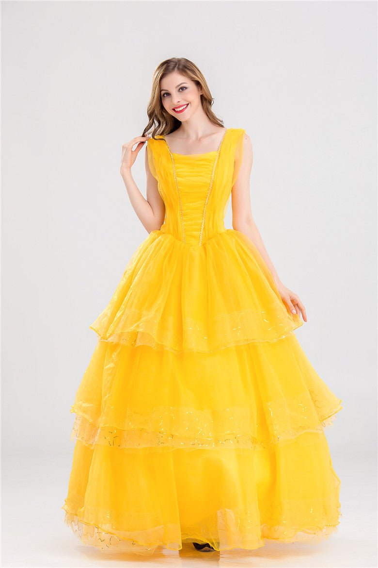 Beauty and Beast Belle Dress Costume For Adult Women