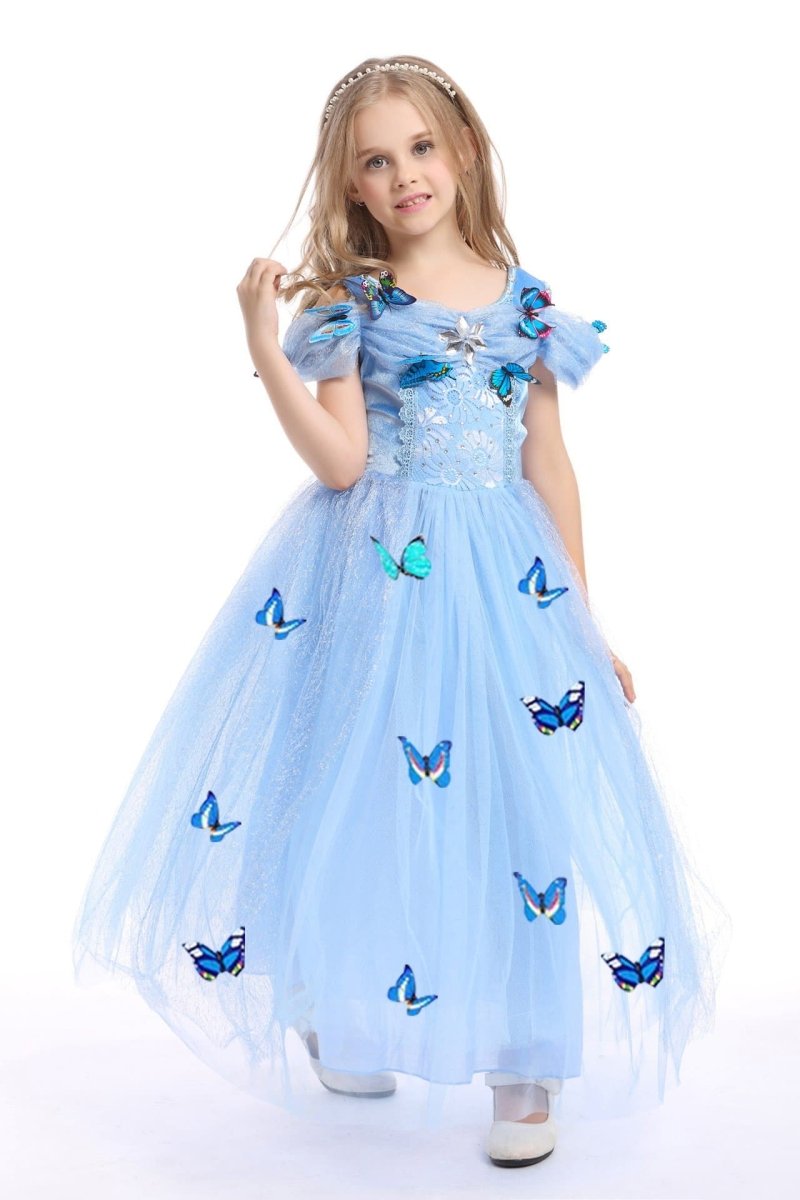 Cinderella Dress with Butterflies For Toddler Girls