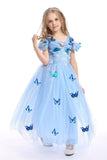 Cinderella Dress with Butterflies For Toddler Girls