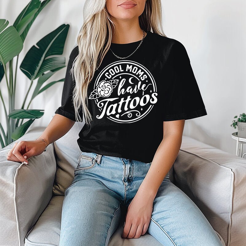 Cool Moms Have Tattoos, Halloween T Shirt for Moms