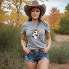 Cowboy Ghost Halloween T Shirt for Women