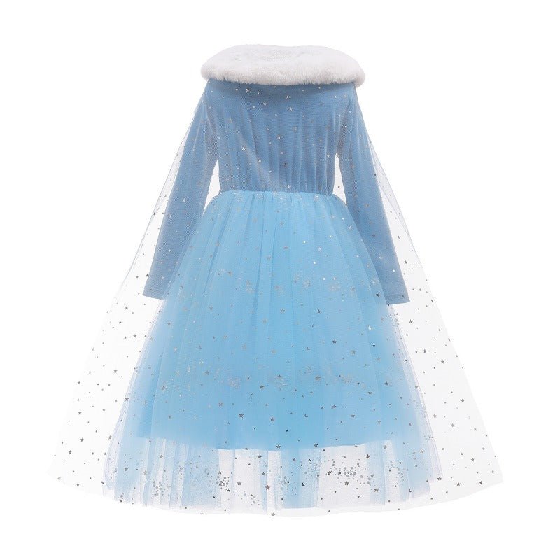 Elsa Dress with Furry Collar