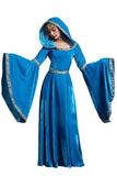 European Medieval Court Dress for Adults, Flared Sleeves Halloween Costume