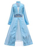 Frozen Elsa Dress for Toddlers and Kids, Blue Long Sleeve