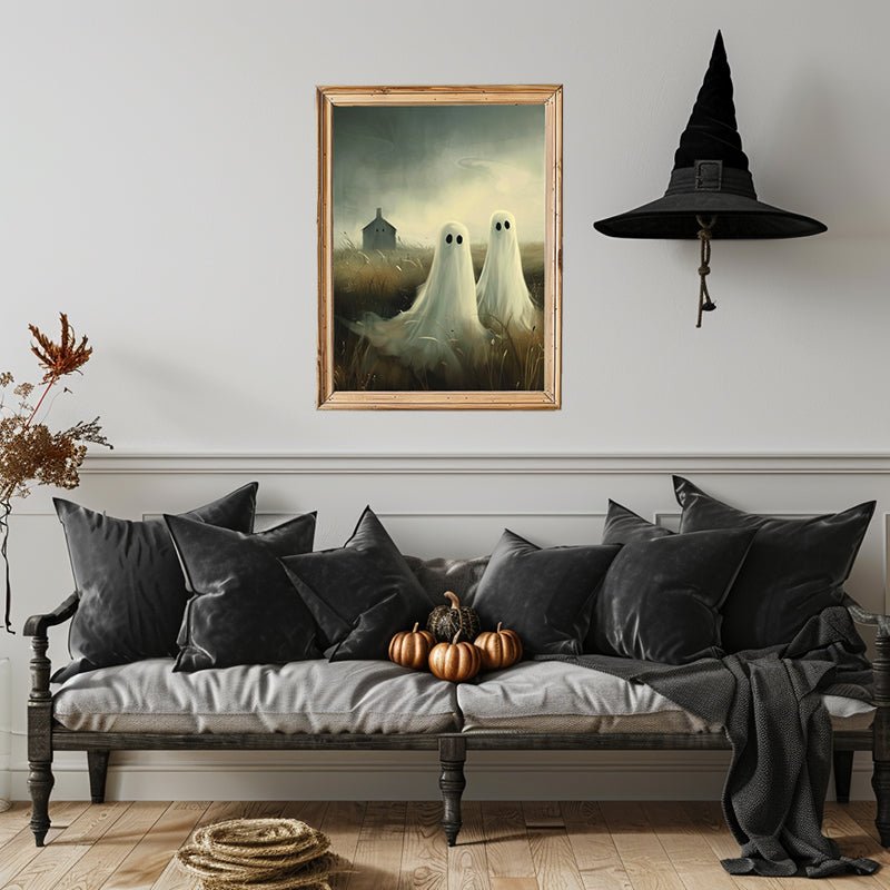 Ghosts in the Wild, Halloween Poster, Wall Decor. Unframed