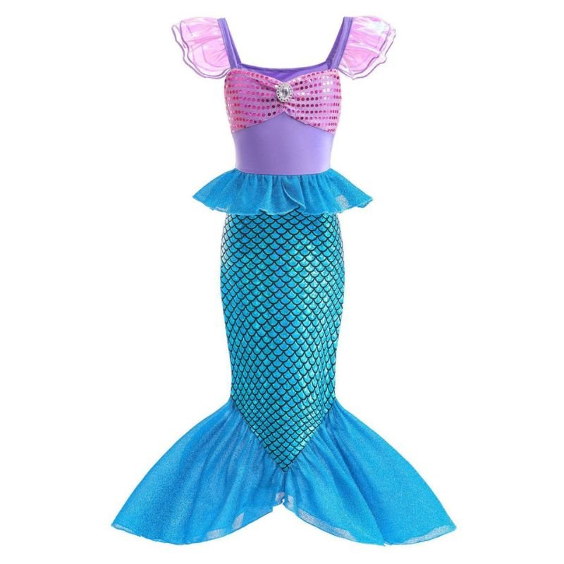 Girls' Little Mermaid Dress Costume for Halloween