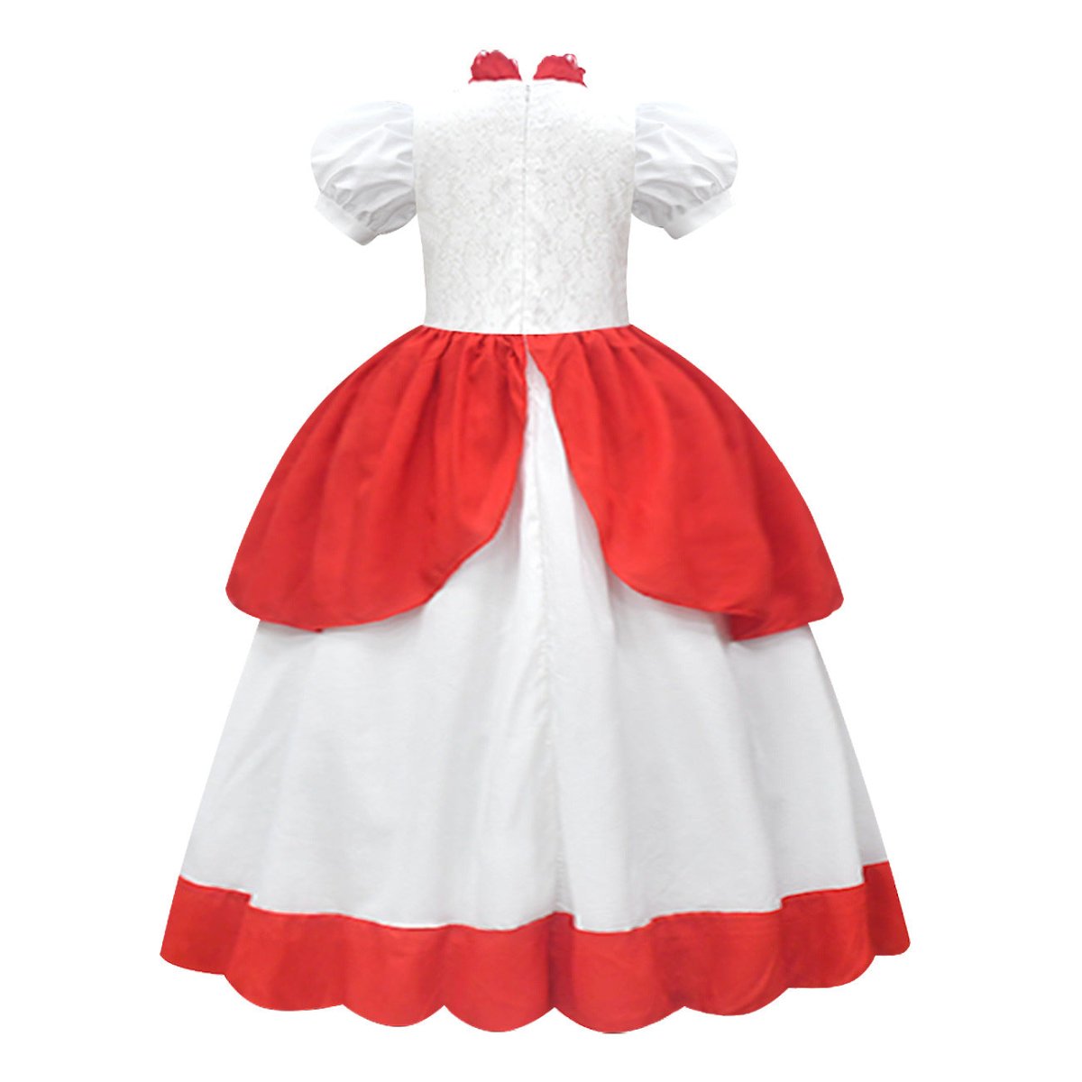 Girls' Princess Peach Costume. White Dress and Crown