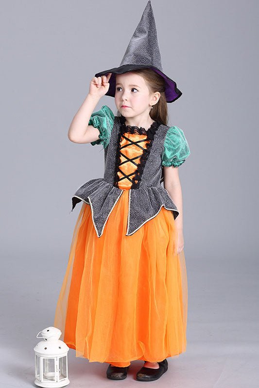 Girl's Pumpkin Witch Dress Costume