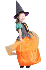 Girl's Pumpkin Witch Dress Costume