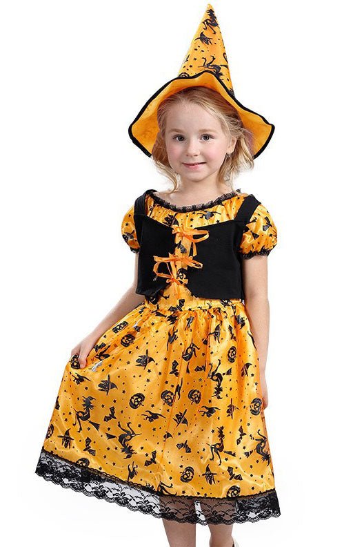 Girl's Pumpkin Witch Dress Costume