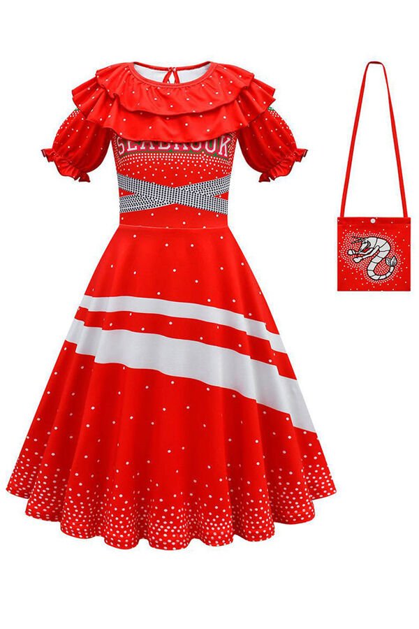 Girl’s Zombies 3 Addison Cheer Leading Dress Costume Red