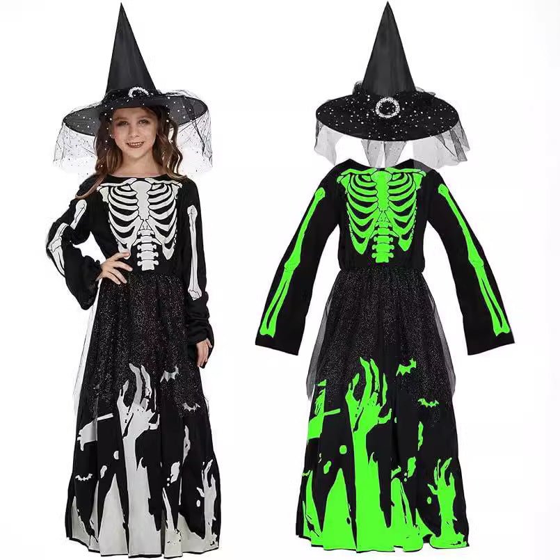 Glow in the Dark Witch Costume for Girls