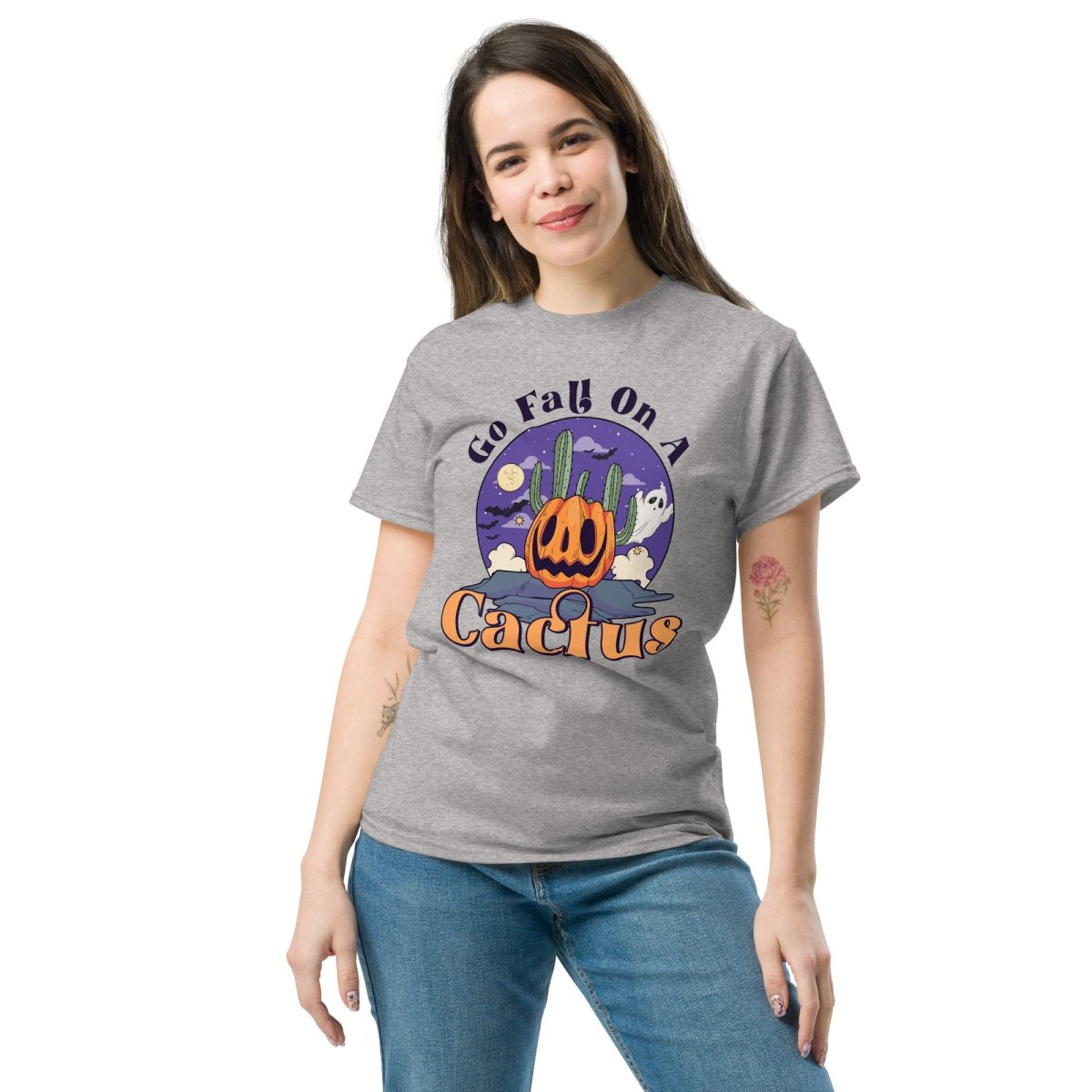 Go Fall on a Cactus, Halloween T Shirt for Women