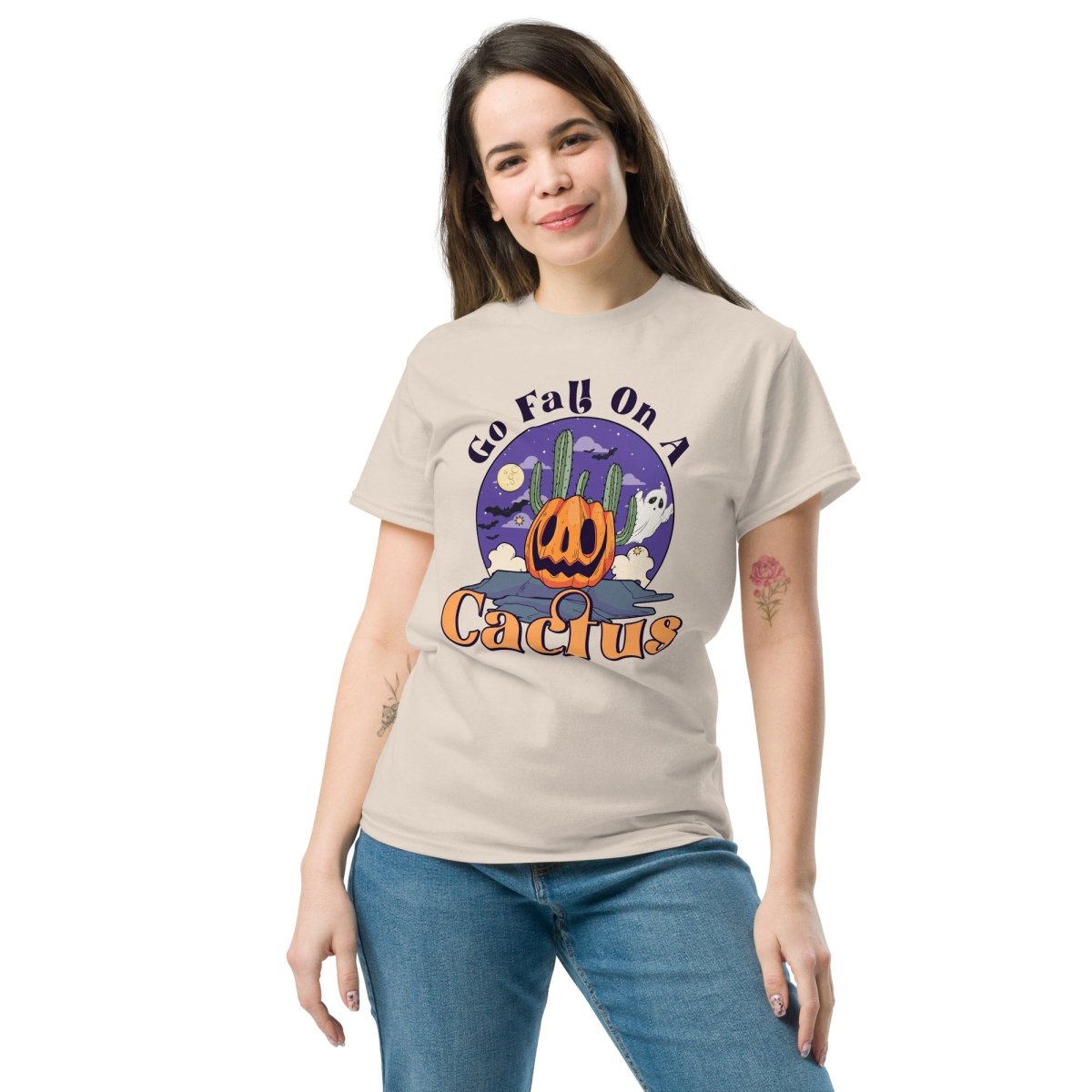 Go Fall on a Cactus, Halloween T Shirt for Women