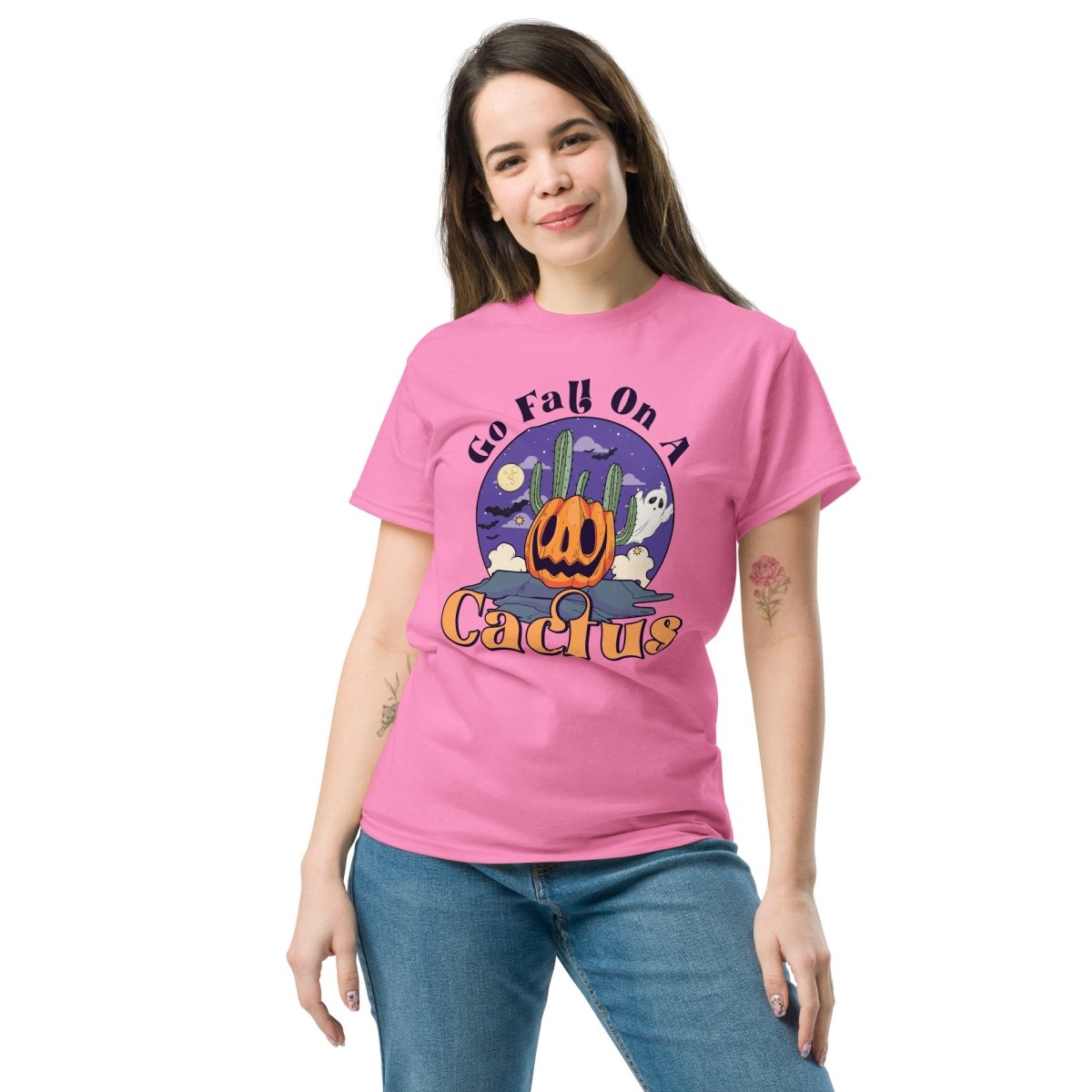 Go Fall on a Cactus, Halloween T Shirt for Women