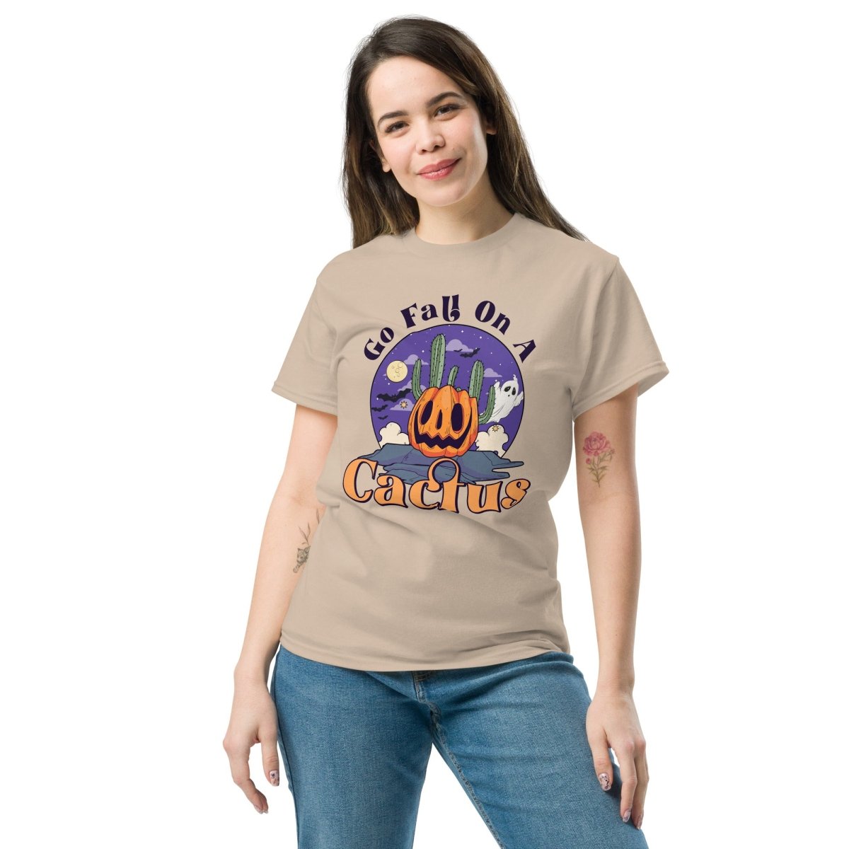 Go Fall on a Cactus, Halloween T Shirt for Women