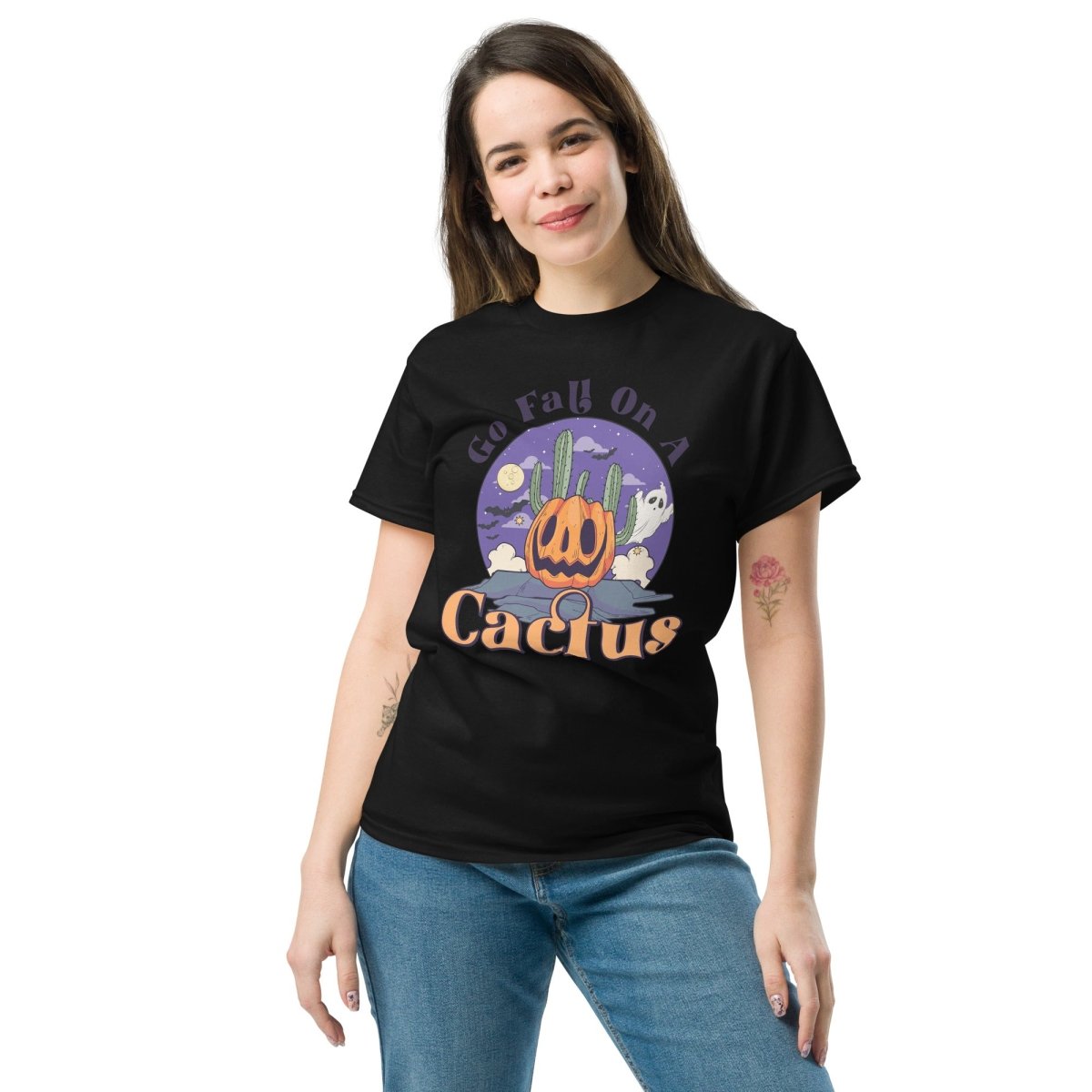 Go Fall on a Cactus, Halloween T Shirt for Women