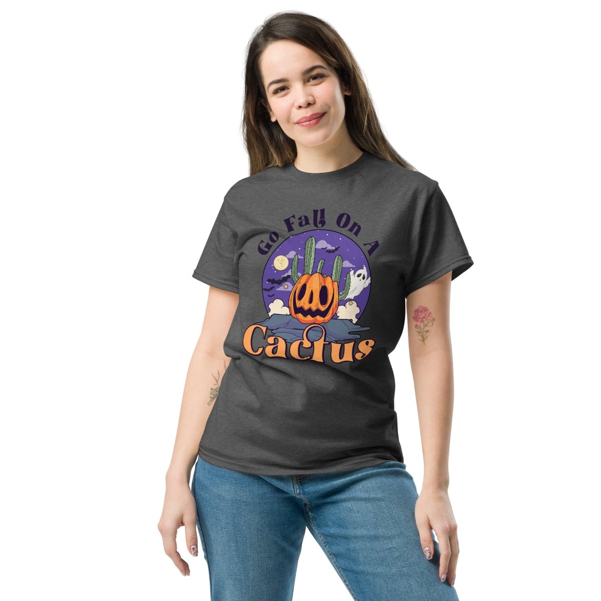 Go Fall on a Cactus, Halloween T Shirt for Women