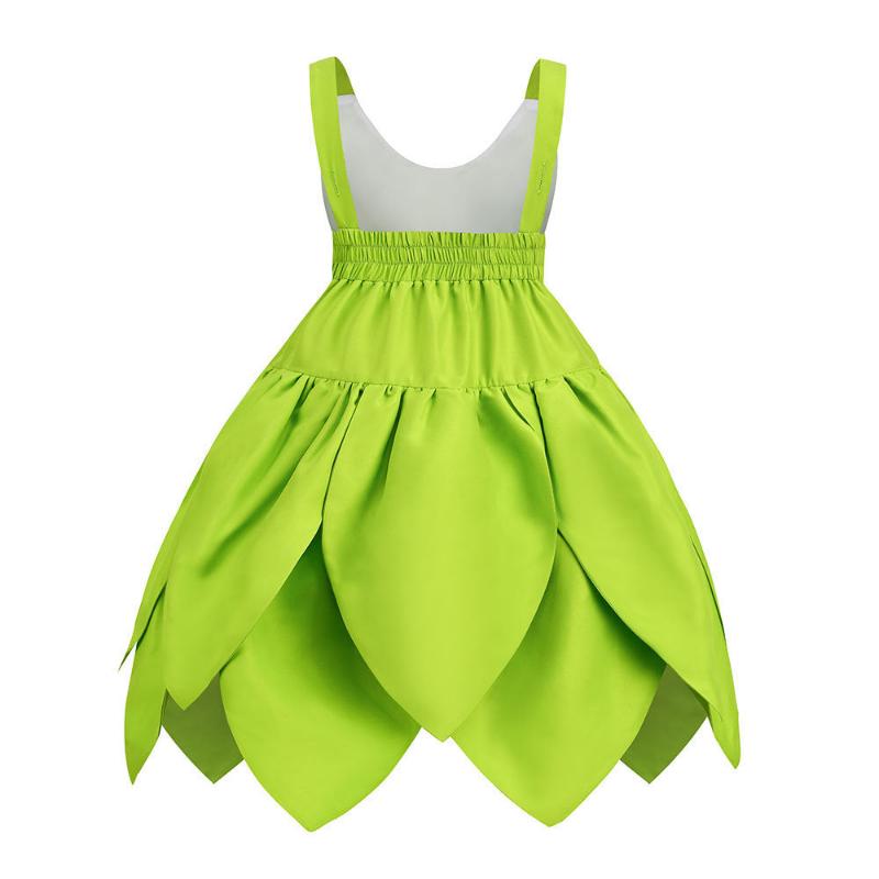 Green Tinker Bell Dress with Wings for Toddlers and Girls