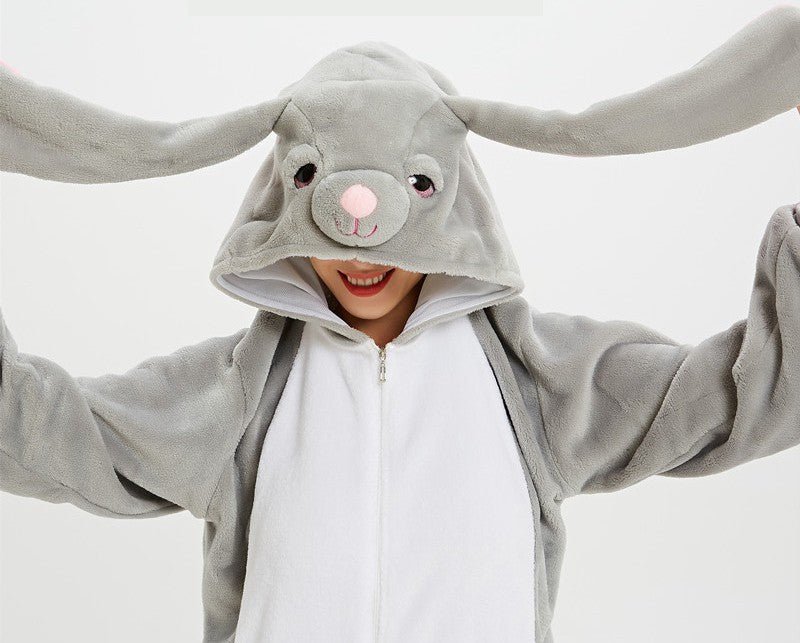 Grey Rabbit Onesie Kigurumi Costume Adult Kids