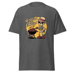 Grillin' And Chillin' Skeleton Halloween T Shirt, Unisex