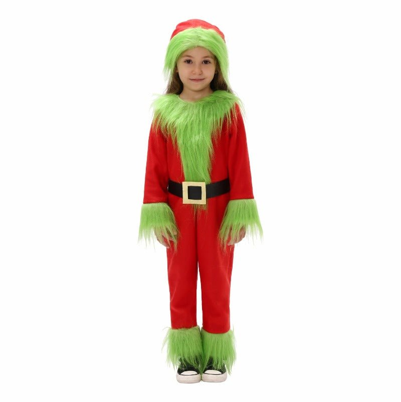 Grinch Santa Suit Costume for Kids