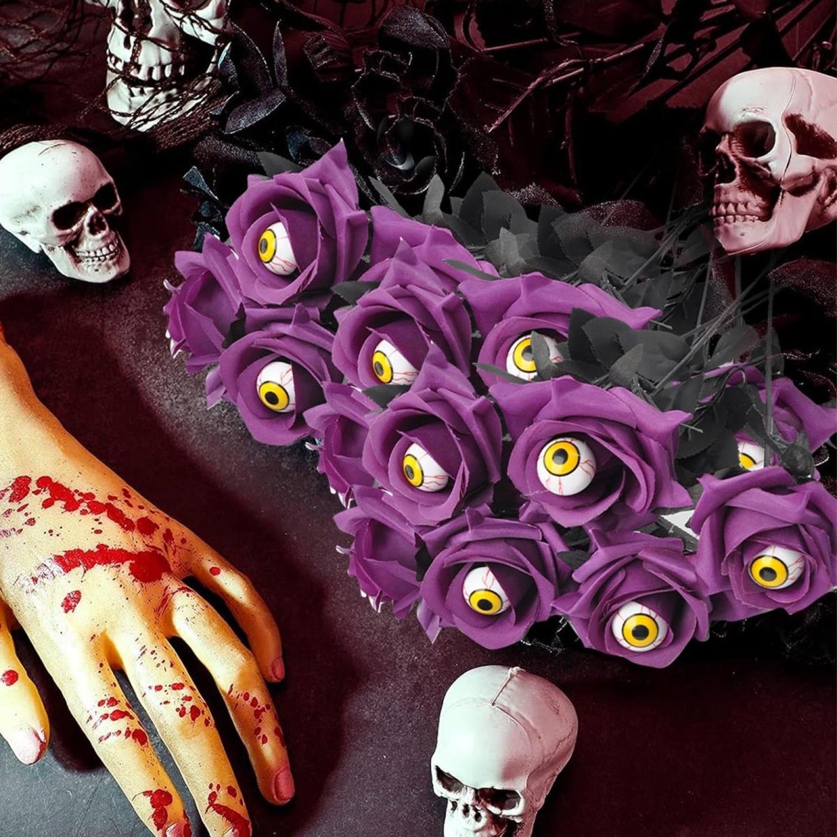 Halloween Eyeball Rose Bouquet