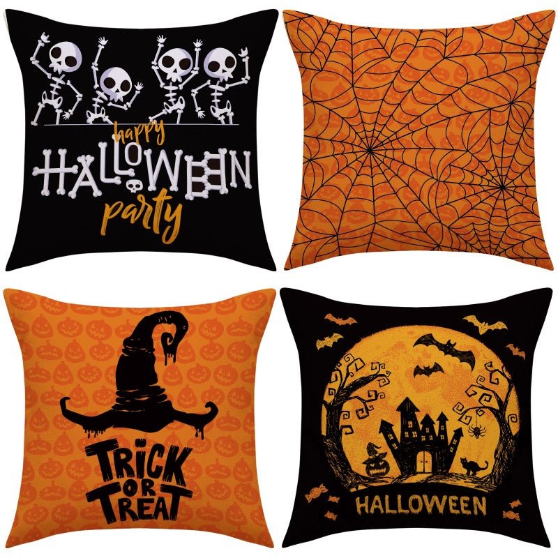 Halloween Skeleton Cushion Covers, 4pcs