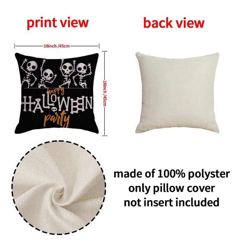 Halloween Skeleton Cushion Covers, 4pcs