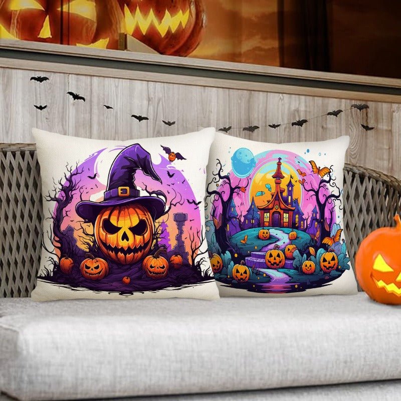 Halloween Vibrant Cushion Covers, 4pcs