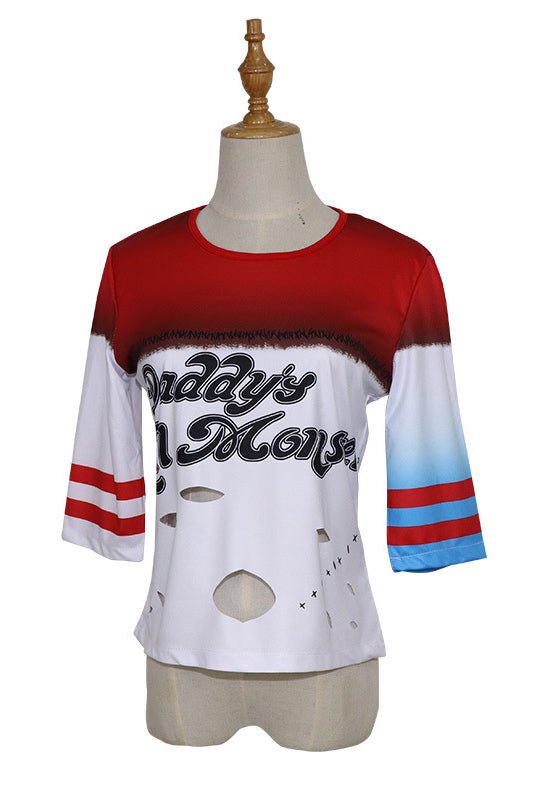 Harley Quinn Cosplay Costume White T Shirt