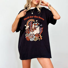 Here for the Boos, Halloween Hippie T Shirt for Women