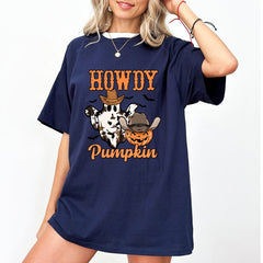 Howdy Pumpkin, Halloween T Shirt for Women