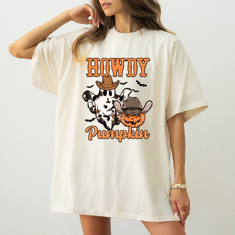 Howdy Pumpkin, Halloween T Shirt for Women