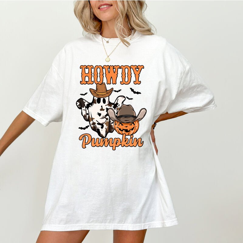 Howdy Pumpkin, Halloween T Shirt for Women