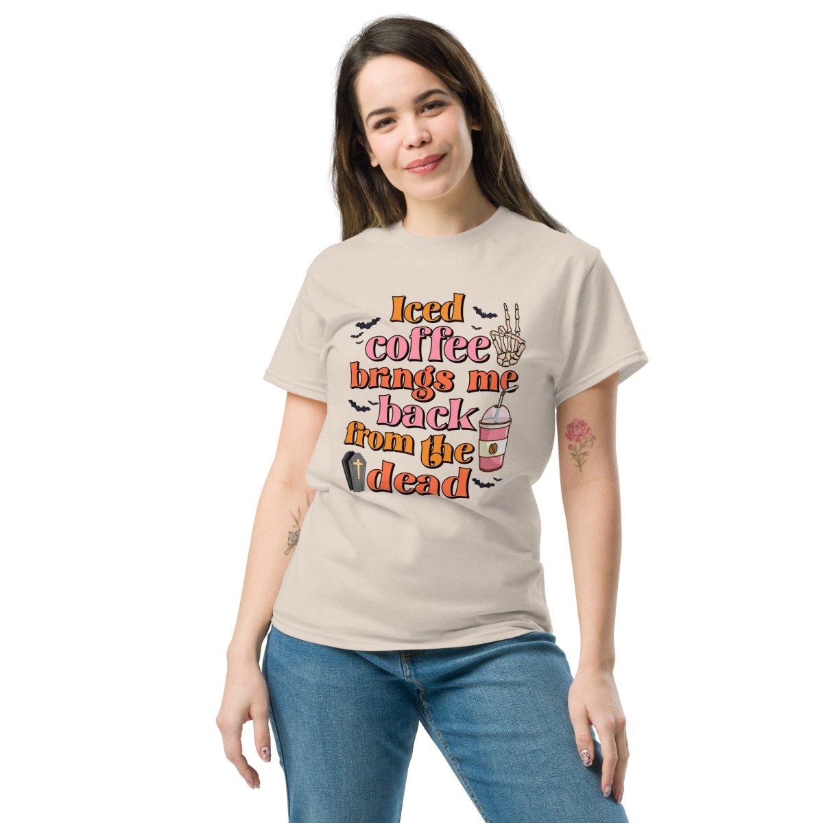 Iced Coffee Brings Me Back From The Dead, Halloween Shirts for Women