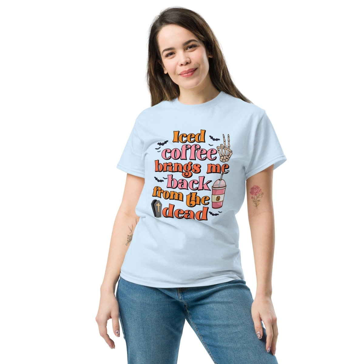 Iced Coffee Brings Me Back From The Dead, Halloween Shirts for Women