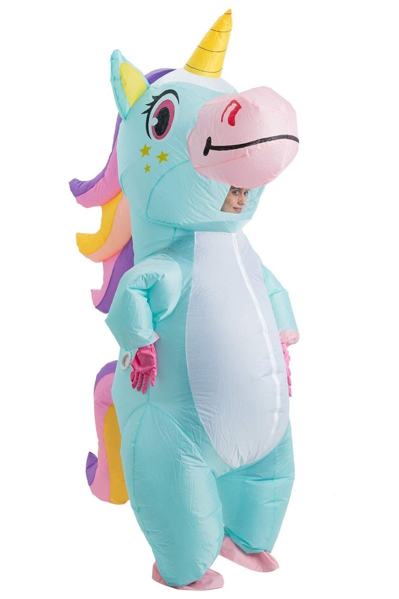 Inflatable Blue Unicorn Costume Halloween Blow Up Costume