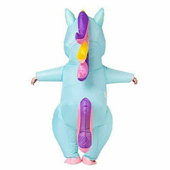 Inflatable Blue Unicorn Costume Halloween Blow Up Costume