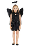 Kids White and Dark Angel Costume with Wings and Halo