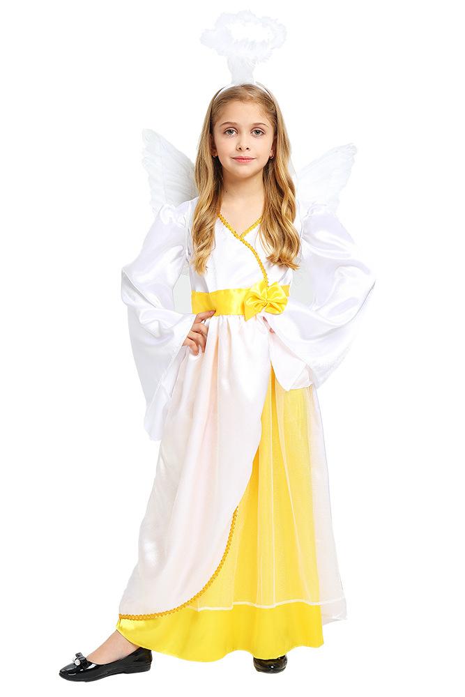 Kids White and Dark Angel Costume with Wings and Halo