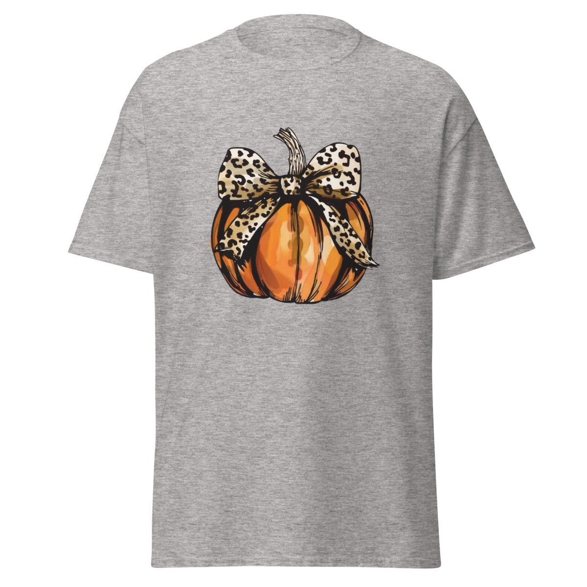 Leopard Print Pumpkin Halloween T Shirt for Women