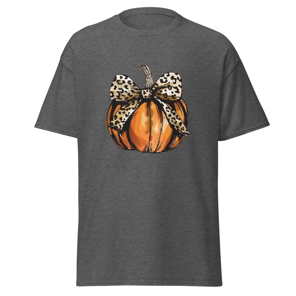 Leopard Print Pumpkin Halloween T Shirt for Women