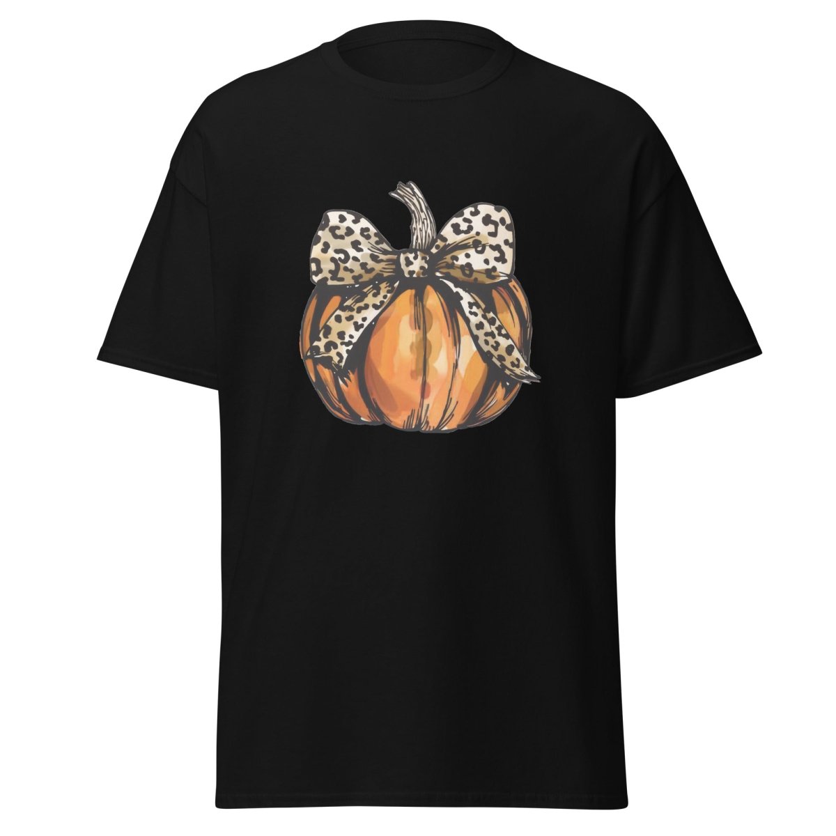 Leopard Print Pumpkin Halloween T Shirt for Women