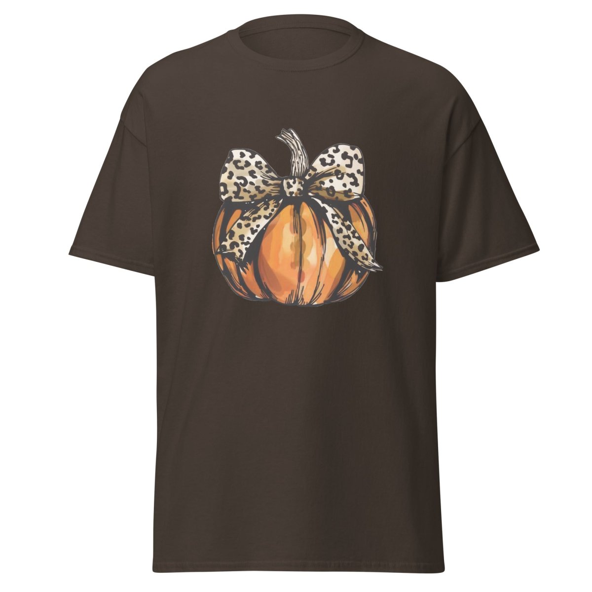 Leopard Print Pumpkin Halloween T Shirt for Women