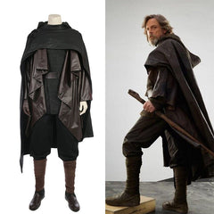 Luke Skywalker Cosplay Black Costume, Star Wars the Last Jedi Outfit