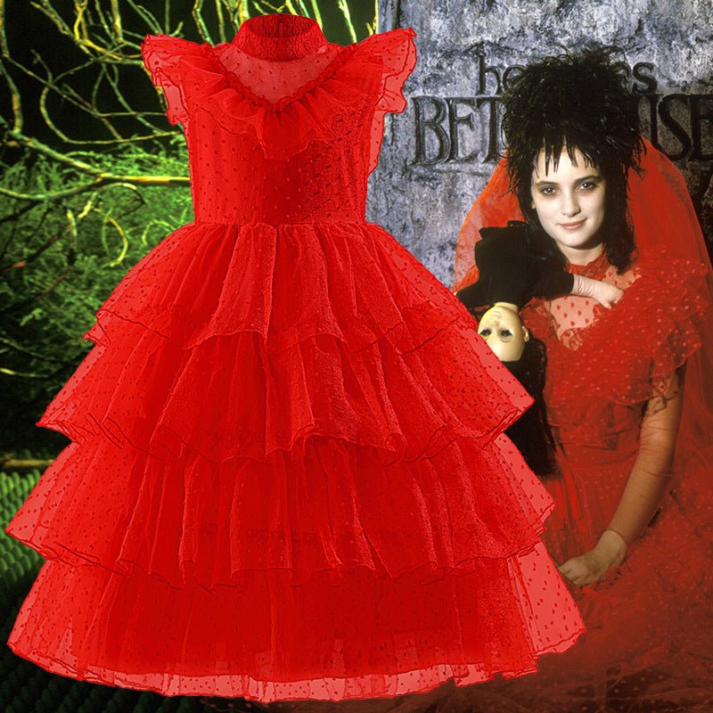 Lydia Deetz Wedding Dress Costume for Kids